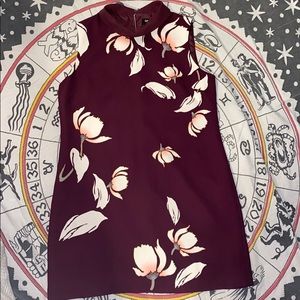 Maroon floral shift dress